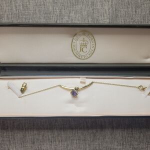 Juicy Couture 2000s Era Gold And Purple Gem Bracelet